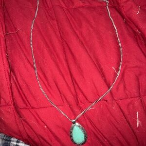 Silver and Turquoise Pendant Necklace